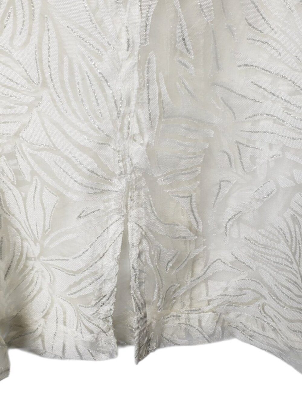 Notations Womens Semi-Sheer Floral Button-Down 3/4 sleeves Blouse Ivory XLarge - Picture 8 of 13